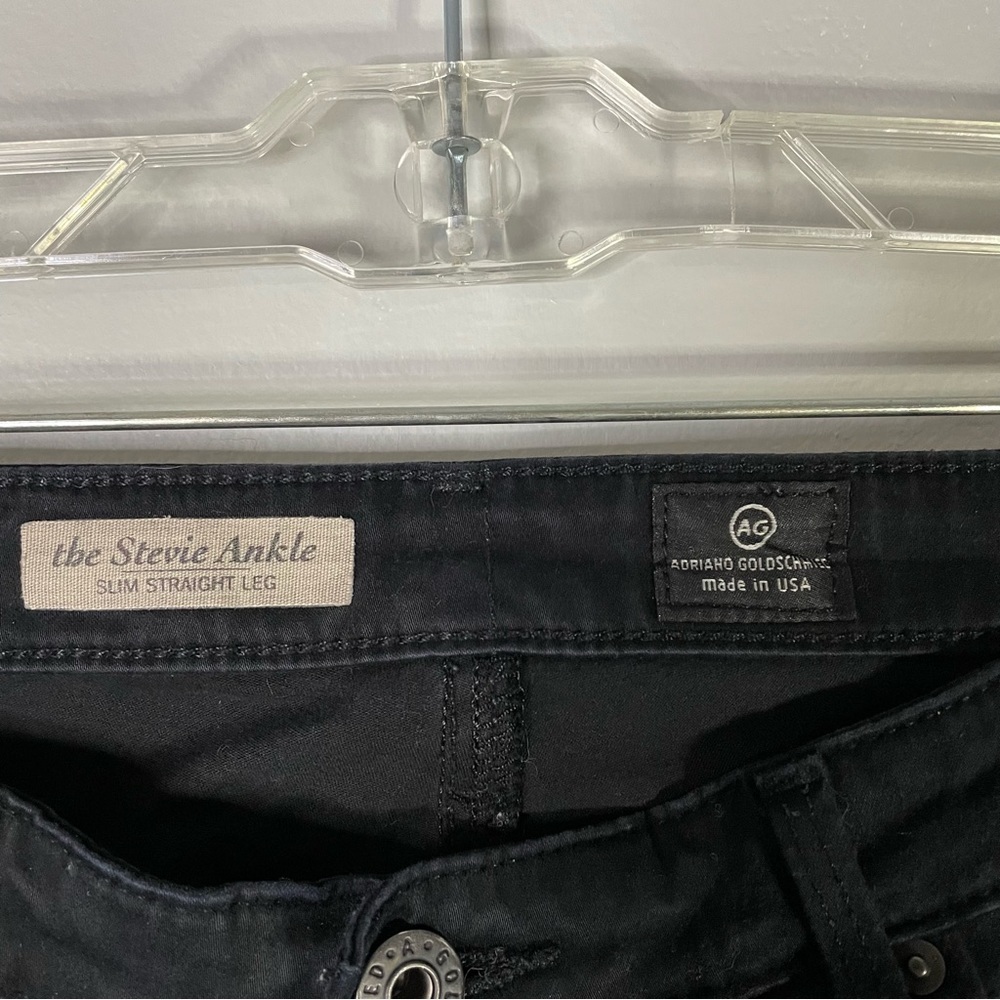 AG Adriano Goldschmied The Stevie Ankle Slim Straight Leg Black Skinny Jeans 28 - Picture 4 of 8